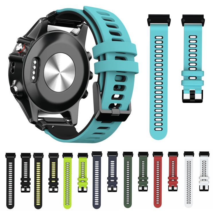 For Garmin QuickFit 26mm Kalebol Two-layer Silicone Watch Band(White Black) - free shipping - PMc TechLife - Order now!