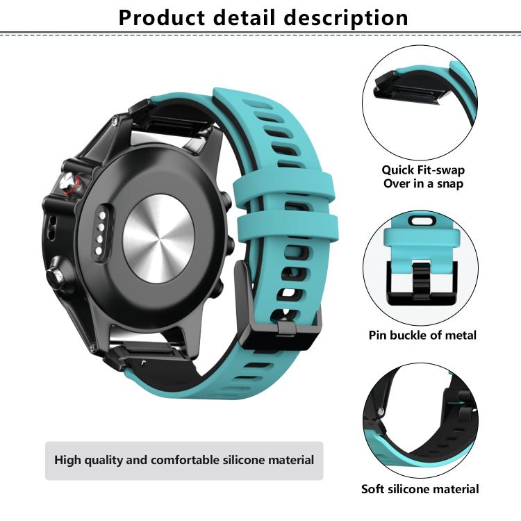 For Garmin QuickFit 26mm Kalebol Two-layer Silicone Watch Band(White Black) - free shipping - PMc TechLife - Order now!
