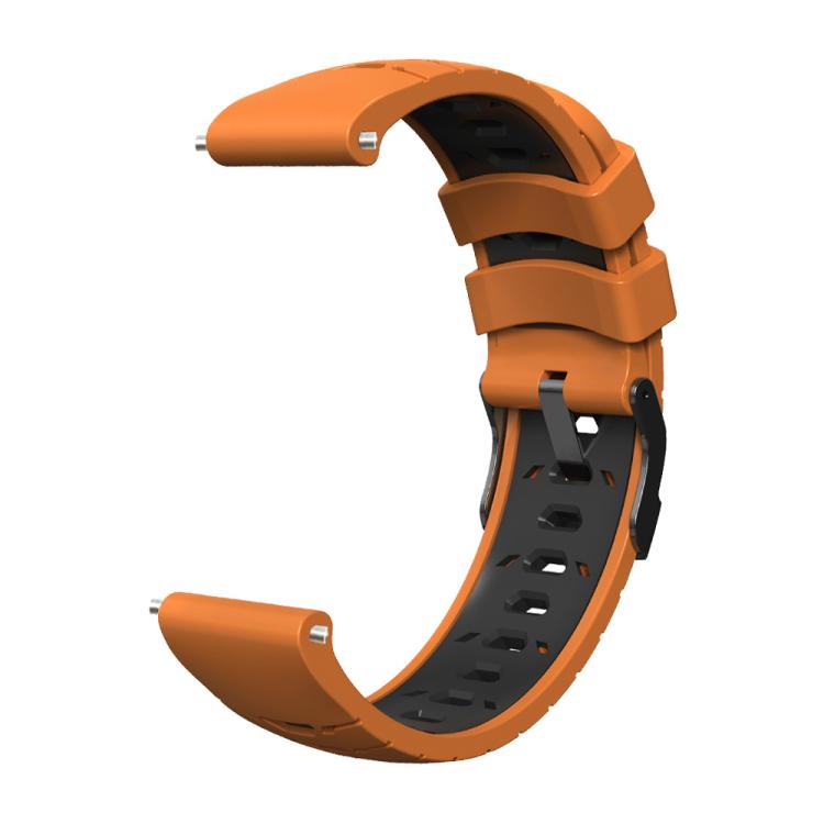 Kalebol 20mm Universal Three Row Holes Silicone Watch Band(Orange Black) - 20mm Bands by Kalebol | Online Shopping South Africa | PMc TechLife | Buy Now Pay Later Mobicred
