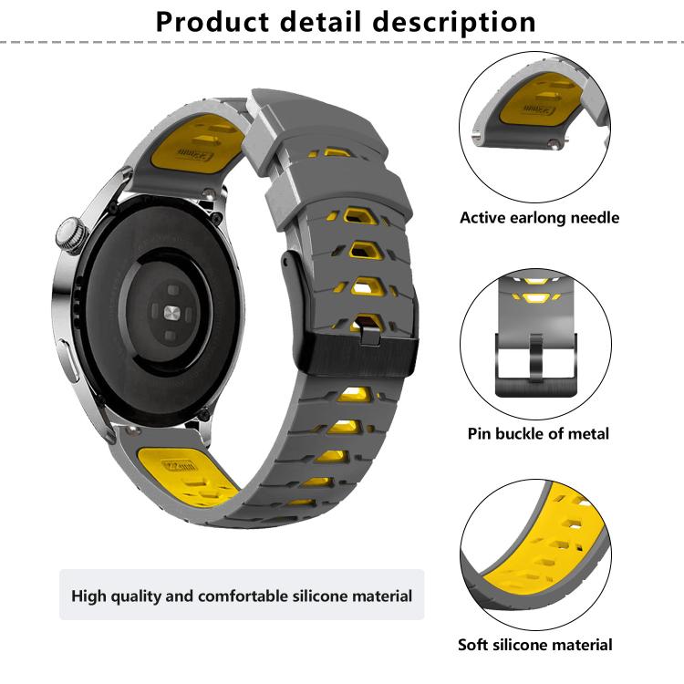 Kalebol 20mm Universal Three Row Holes Silicone Watch Band(White Orange) - 20mm Bands by Kalebol | Online Shopping South Africa | PMc TechLife | Buy Now Pay Later Mobicred