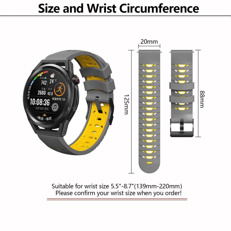 Kalebol 20mm Universal Three Row Holes Silicone Watch Band(Orange Black) - 20mm Bands by Kalebol | Online Shopping South Africa | PMc TechLife | Buy Now Pay Later Mobicred