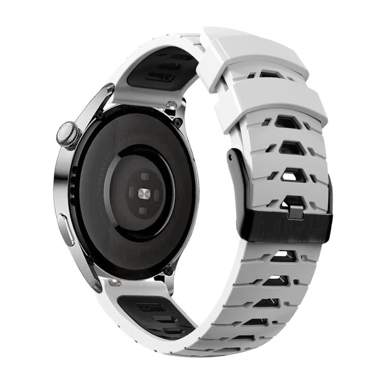 Kalebol 22mm Universal Three Row Holes Silicone Watch Band(White Black) - free shipping - PMc TechLife - Order now!