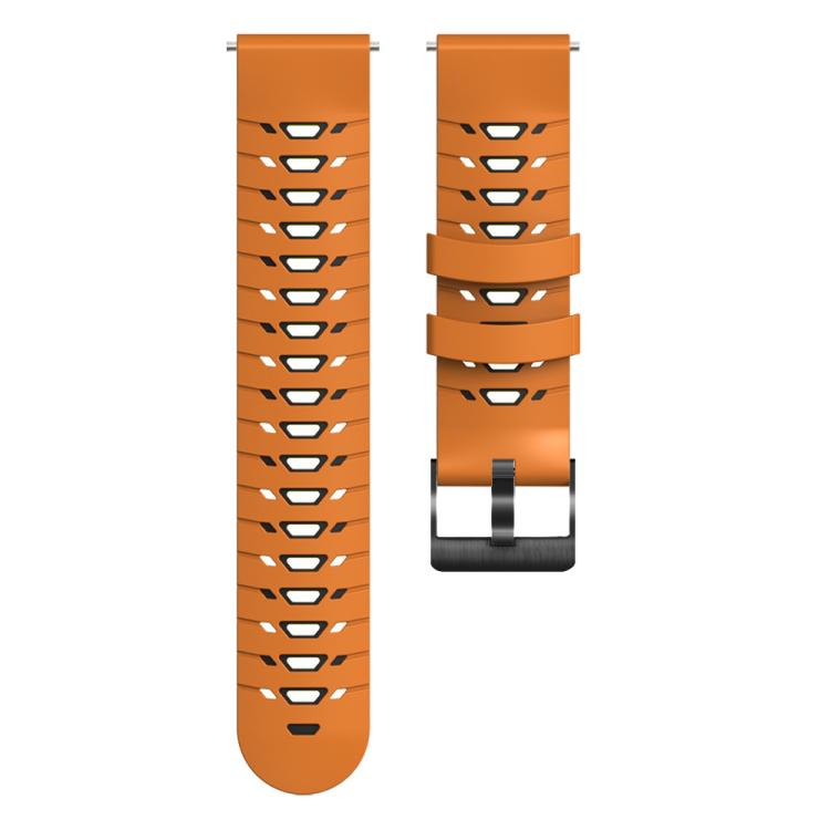 Kalebol 22mm Universal Three Row Holes Silicone Watch Band(Orange Black) - free shipping - PMc TechLife - Order now!