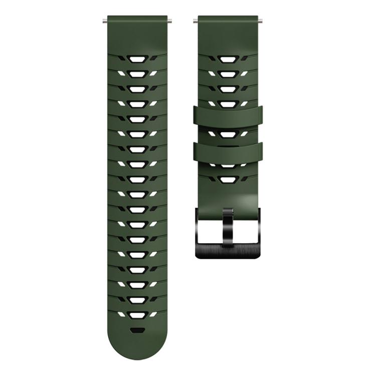 Kalebol 22mm Universal Three Row Holes Silicone Watch Band(Green Black) - 22mm Bands by Kalebol | Online Shopping South Africa | PMc TechLife | Buy Now Pay Later Mobicred