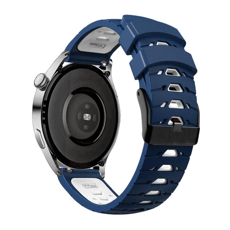 Kalebol 22mm Universal Three Row Holes Silicone Watch Band(Blue White) - free shipping - PMc TechLife - Order now!