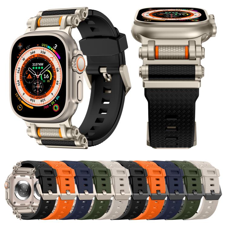 For Apple Watch 46mm / 49mm / 45mm / 44mm Armor Gear Silicone Watch Band(Black) - free shipping - PMc TechLife - Order now!