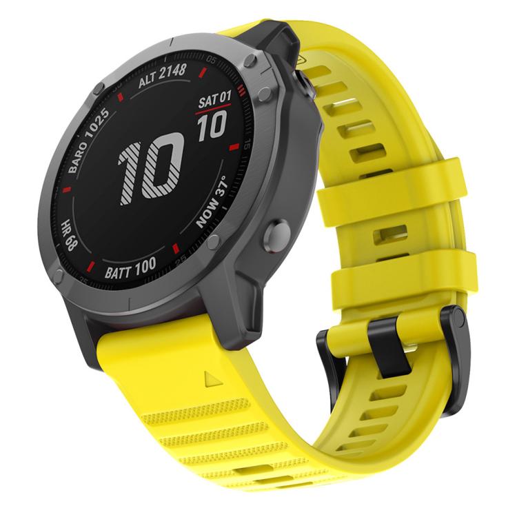 For Garmin QuickFit 22mm Kalebol Concave Texture Silicone Watch Band(Yellow) - free shipping - PMc TechLife - Order now!