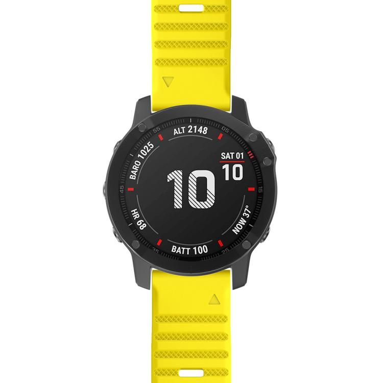 For Garmin QuickFit 22mm Kalebol Concave Texture Silicone Watch Band(Yellow) - free shipping - PMc TechLife - Order now!