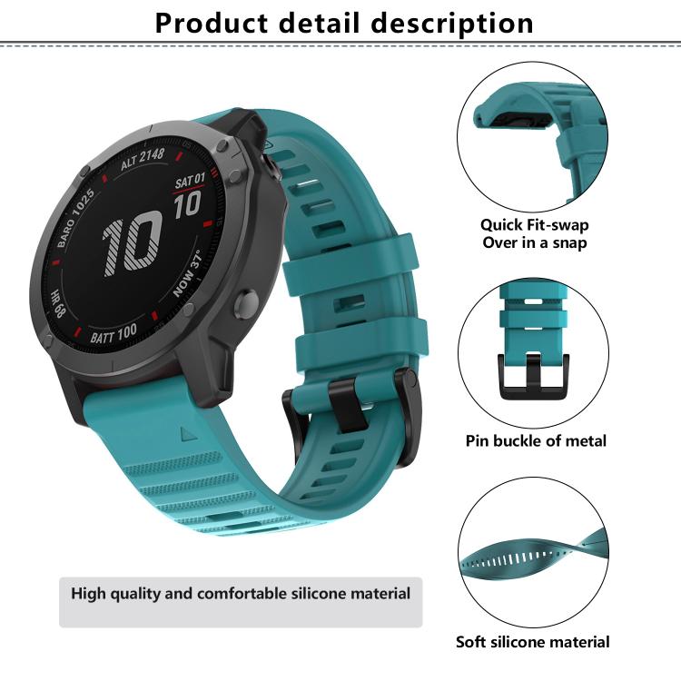 For Garmin QuickFit 22mm Kalebol Concave Texture Silicone Watch Band(Black) - free shipping - PMc TechLife - Order now!