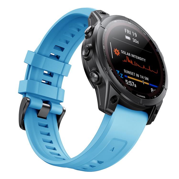 For Garmin QuickFit 20mm Kalebol Ladder Silicone Watch Band(Sky Blue) - free shipping - PMc TechLife - Order now!