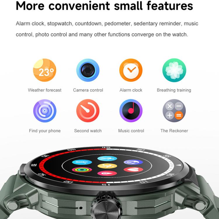 D11 1.46 inch 2 in 1 Bluetooth Earphone Smart Watch, Support Bluetooth Call / NFC / Heart Rate(Green) - free shipping - PMC TechLife - Order now!