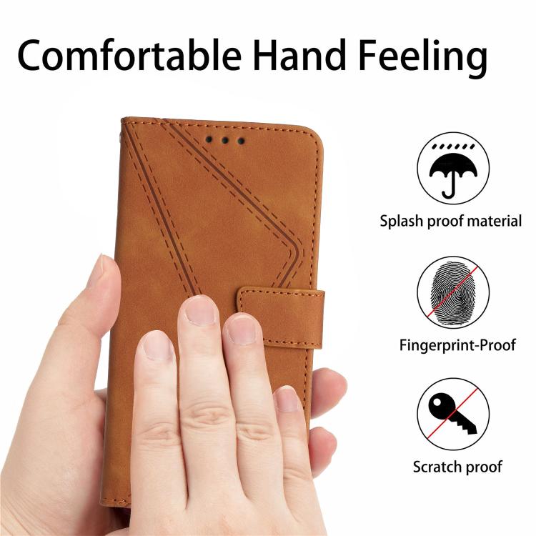 For Tecno Spark 40 Pro 4G Stitching Embossed Leather Phone Case(Brown) - free shipping - PMC TechLife - Order now!
