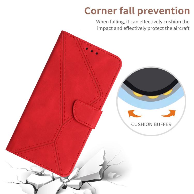For Tecno Spark 40 4G Stitching Embossed Leather Phone Case(Red) - free shipping - PMC TechLife - Order now!
