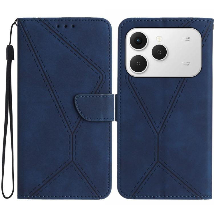For Tecno Spark 40 4G Stitching Embossed Leather Phone Case(Blue) - free shipping - PMC TechLife - Order now!