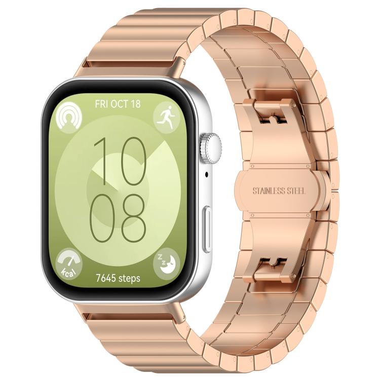For Huawei Watch Fit3 Kalebol Solid Stainless Steel Strap(Rose Gold) - free shipping - PMC TechLife - Order now!
