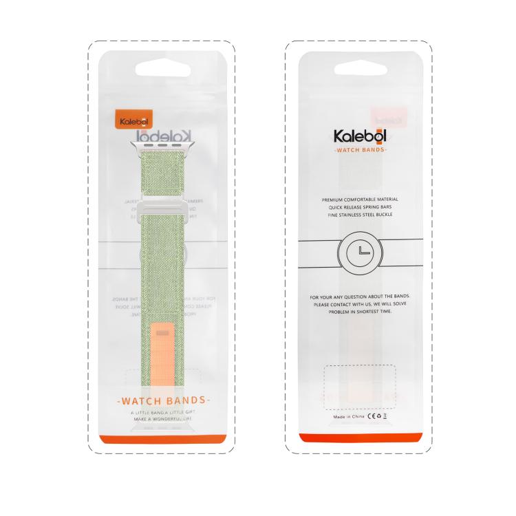 For Apple Watch 42mm / 41mm / 40mm / 38mm Kalebol Canvas Pattern Nylon Loop Strap(Light Grey) - Watch Bands by Kalebol | Online Shopping South Africa | PMC TechLife | Buy Now Pay Later Mobicred