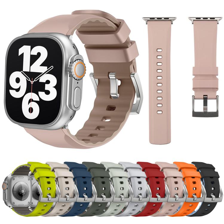 For Apple Watch 46mm / 49mm / 45mm / 44mm Kalebol Contrast Two-tone Silicone Strap(Black) - Watch Bands by Kalebol | Online Shopping South Africa | PMC TechLife | Buy Now Pay Later Mobicred