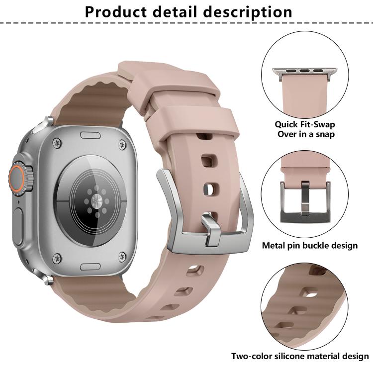 For Apple Watch 46mm / 49mm / 45mm / 44mm Kalebol Contrast Two-tone Silicone Strap(Red) - Watch Bands by Kalebol | Online Shopping South Africa | PMC TechLife | Buy Now Pay Later Mobicred