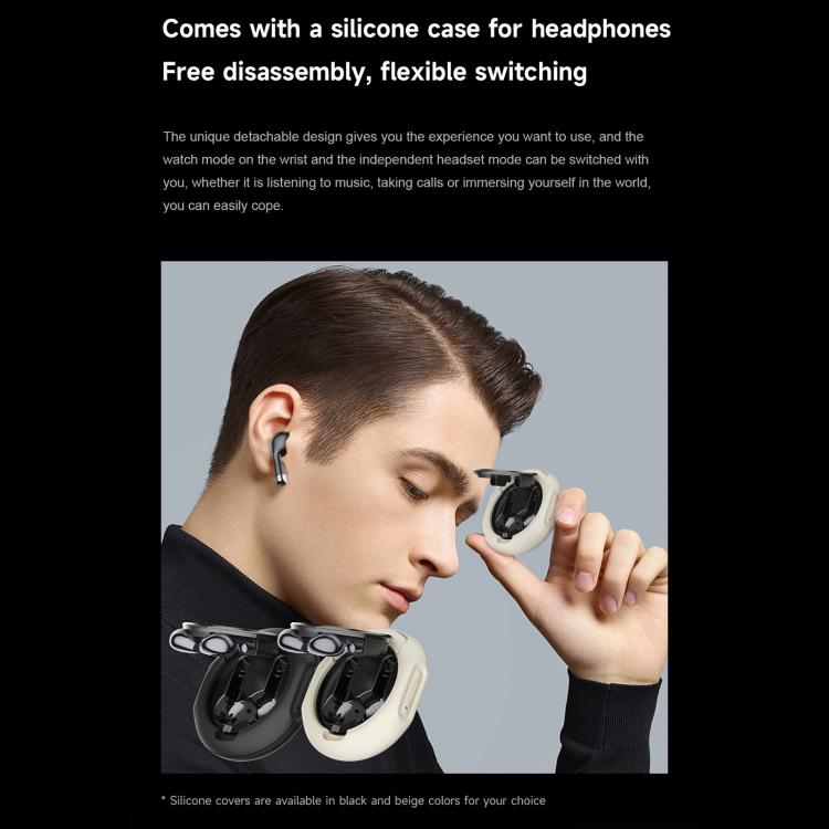 D9 1.46 inch 2 in 1 Bluetooth Earphone Smart Watch, Support Bluetooth Call / NFC / Heart Rate(Silver) - free shipping - PMC TechLife - Order now!