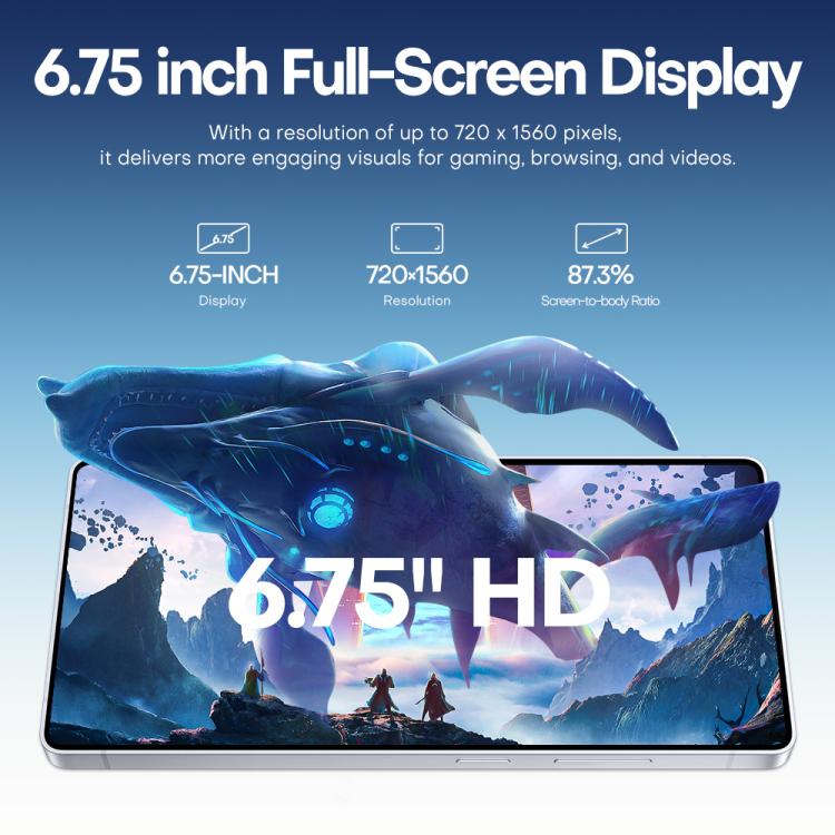F102 / S25 Ultra, 4GB+64GB, 6.75 inch Android 11 MTK6762 Octa Core, Network: 4G, Dual SIM, Support Wireless Charging, Plug:US Plug(Titanium Blue) - free shipping - PMc TechLife - Order now!