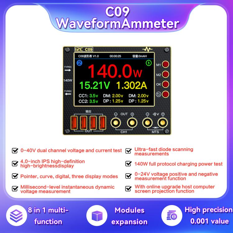 i2C C09 Charge Detection / Voltage Measurement Digital Waveform Ammeter, Model:With Expansion  Board - free shipping - PMC TechLife - Order now!