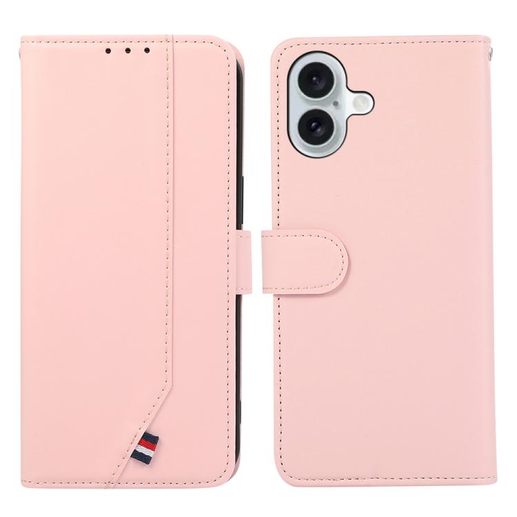For iPhone 17 ABEEL Delicate Texture Splicing RFID Leather Phone Case(Pink) - free shipping - PMc TechLife - Order now!
