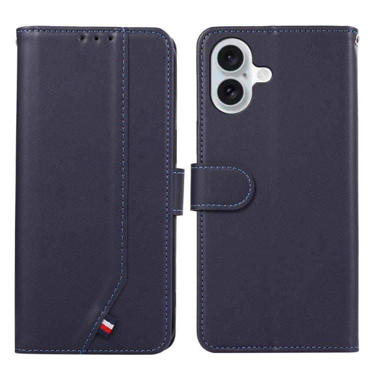 For iPhone 17 ABEEL Delicate Texture Splicing RFID Leather Phone Case(Blue) - free shipping - PMc TechLife - Order now!
