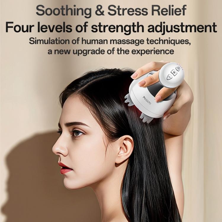 Yesido MG12 IPX7 Waterproof Intelligent Head Massager Care Instrument(White) - free shipping - PMC TechLife - Order now!