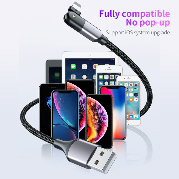 FXCL-WYA09 2.4A USB to 8 Pin 180 Degree Rotating Elbow Charging Cable, Length:2m(Red) - free shipping - PMC Jewellery - Order now!