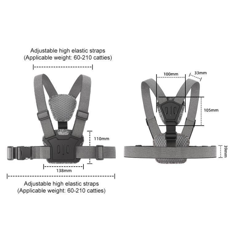 4 in 1 Quick Release Body Mount Belt Chest Strap with Mount & Screw(Grey) - free shipping - PMC TechLife - Order now!