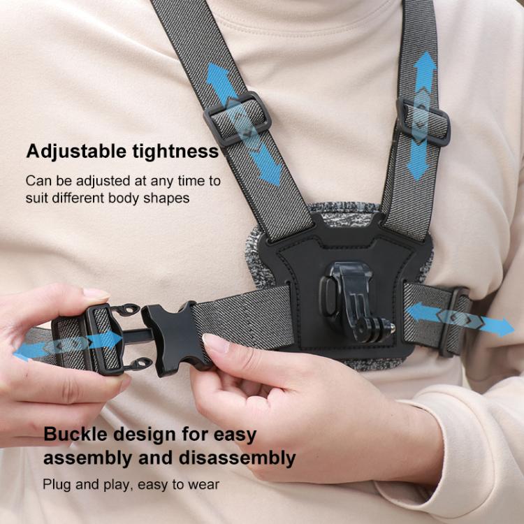 4 in 1 Quick Release Body Mount Belt Chest Strap with Mount & Screw(Grey) - free shipping - PMC TechLife - Order now!