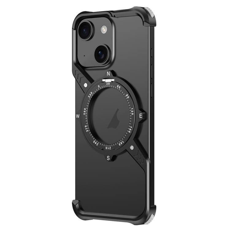 For iPhone 13 S Shaped 360 Holder Airbag Frameless MagSafe Metal Phone Case(Black) - free shipping - PMC TechLife - Order now!
