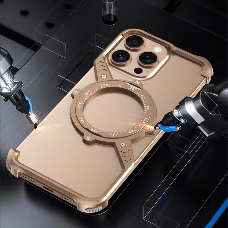 For iPhone 13 S Shaped 360 Holder Airbag Frameless MagSafe Metal Phone Case(Black) - free shipping - PMC TechLife - Order now!