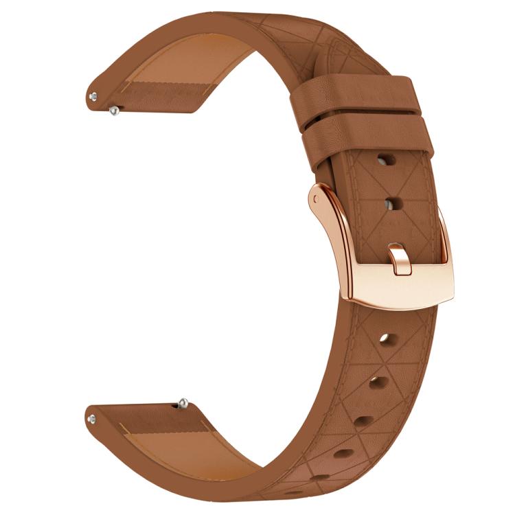 18mm Square Leather Rose Gold Buckle Watch Band(Brown) - free shipping - PMc TechLife - Order now!