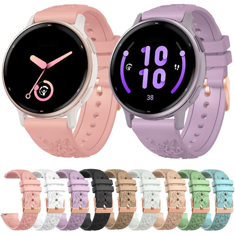 20mm Embossed Rose Gold Buckle Silicone Watch Band(Light Green) - free shipping - PMc TechLife - Order now!