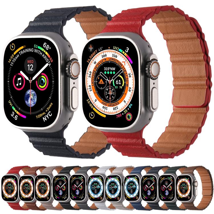 For Apple Watch 42mm / 41mm / 40mm / 38mm Magnetic PU Leather Watch Band(Starlight) - Watch Bands by PMC TechLife | Online Shopping South Africa | PMC TechLife | Buy Now Pay Later Mobicred