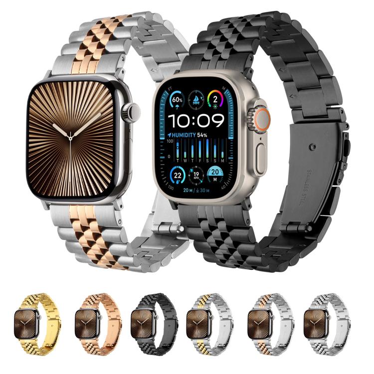 For Apple Watch 46mm / 49mm / 45mm / 44mm Quick Release Five-bead Metal Watch Band(Silver) - free shipping - PMC TechLife - Order now!