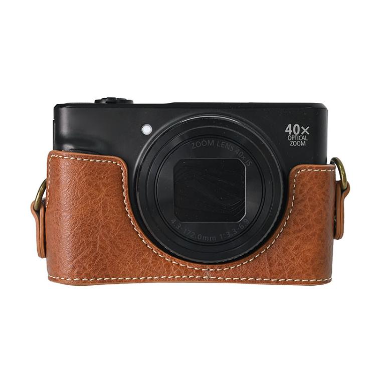 For Canon PowerShot SX740 HS Retro Litchi Texture Leather Full Body Camera Case Bag with Strap(Coffee) - free shipping - PMC TechLife - Order now!