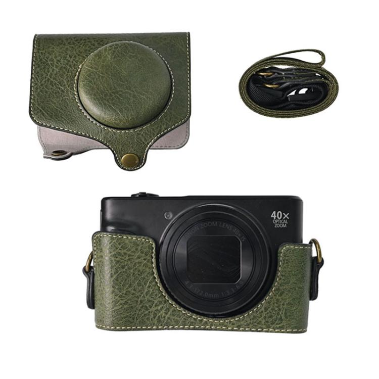 For Canon PowerShot SX740 HS Retro Litchi Texture Leather Full Body Camera Case Bag with Strap(Green) - free shipping - PMC TechLife - Order now!