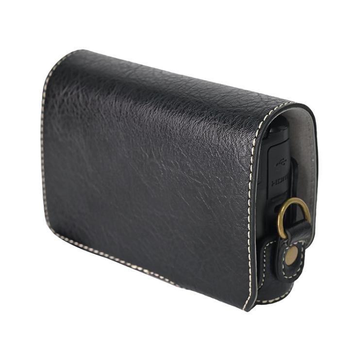 For Canon PowerShot SX740 HS Retro Litchi Texture Leather Full Body Camera Case Bag with Strap(Black) - free shipping - PMC TechLife - Order now!