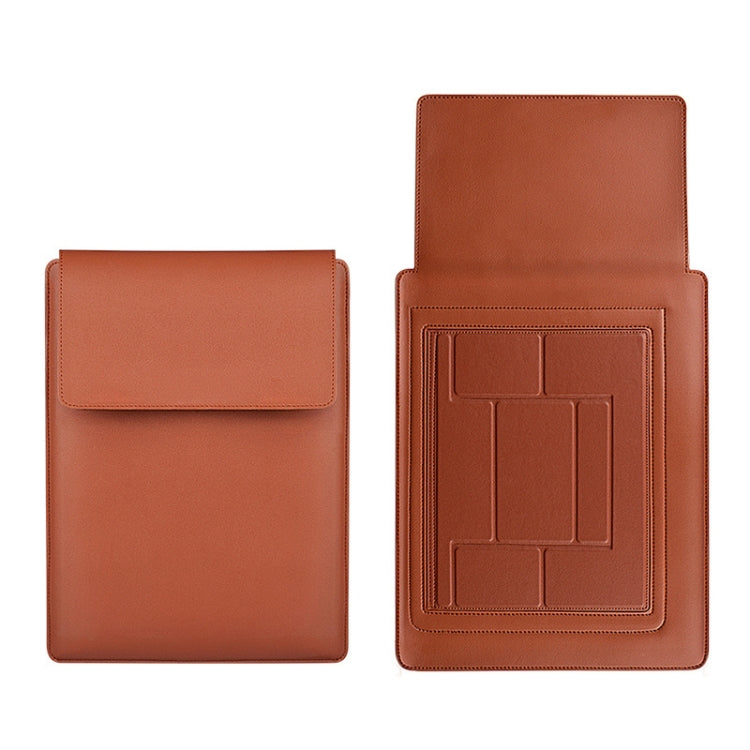 PU05 Sleeve Leather Case Carrying Bag with Small Storage Bag for 15.4 inch Laptop(Yellow) - free shipping - PMC Jewellery - Order now!