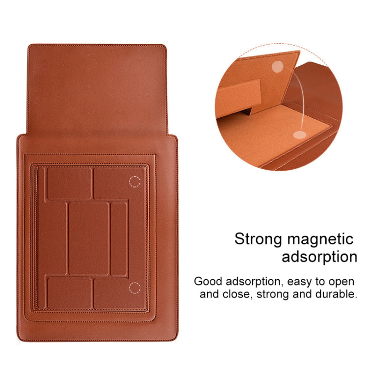 PU05 Sleeve Leather Case Carrying Bag with Small Storage Bag for 15.4 inch Laptop(Yellow) - free shipping - PMC Jewellery - Order now!