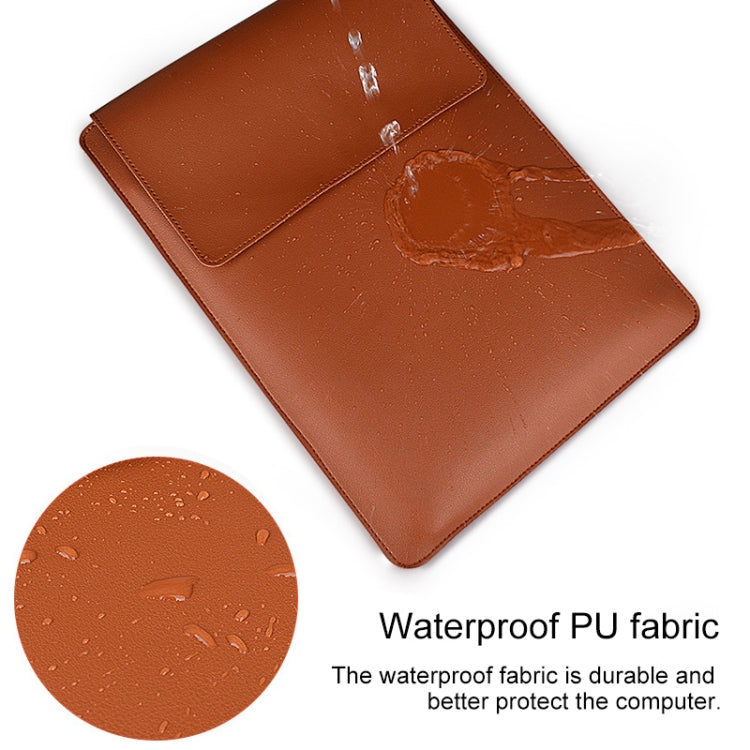 PU05 Sleeve Leather Case Carrying Bag with Small Storage Bag for 15.4 inch Laptop(Yellow) - free shipping - PMC Jewellery - Order now!