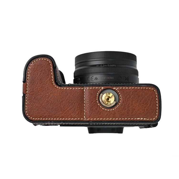 For Nikon Z50II Litchi Texture PU Leather Camera Half Case Base(Coffee) - free shipping - PMC TechLife - Order now!