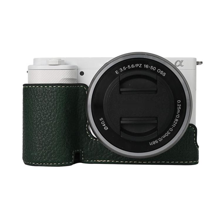For Sony ZV-E10 Litchi Texture PU Leather Camera Half Case Base(Green) - free shipping - PMC TechLife - Order now!