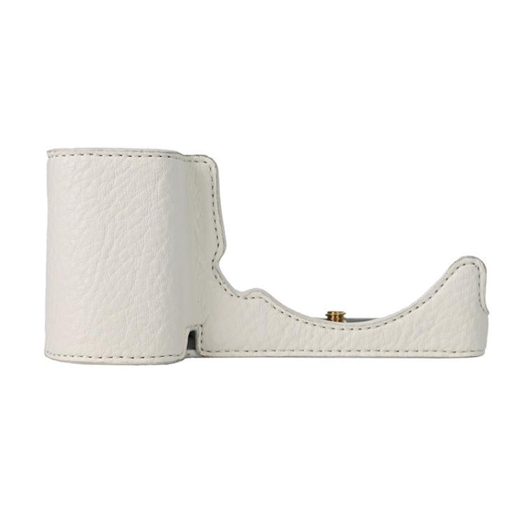 For Sony ZV-E10 Litchi Texture PU Leather Camera Half Case Base(White) - free shipping - PMC TechLife - Order now!