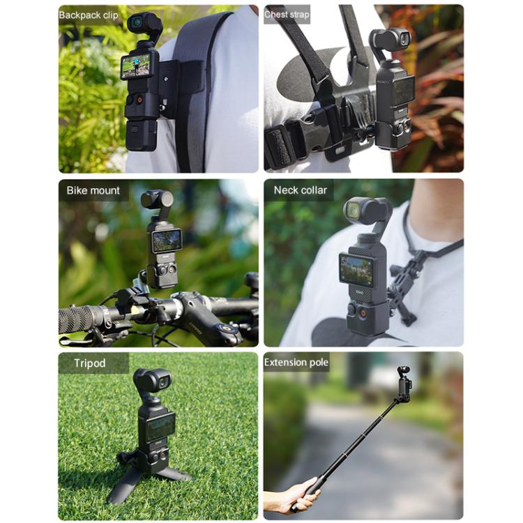 For DJI OSMO Pocket 3 BRDRC Protection Frame Adapter Base, Type:Frame + Chest Strap - free shipping - PMC TechLife - Order now!