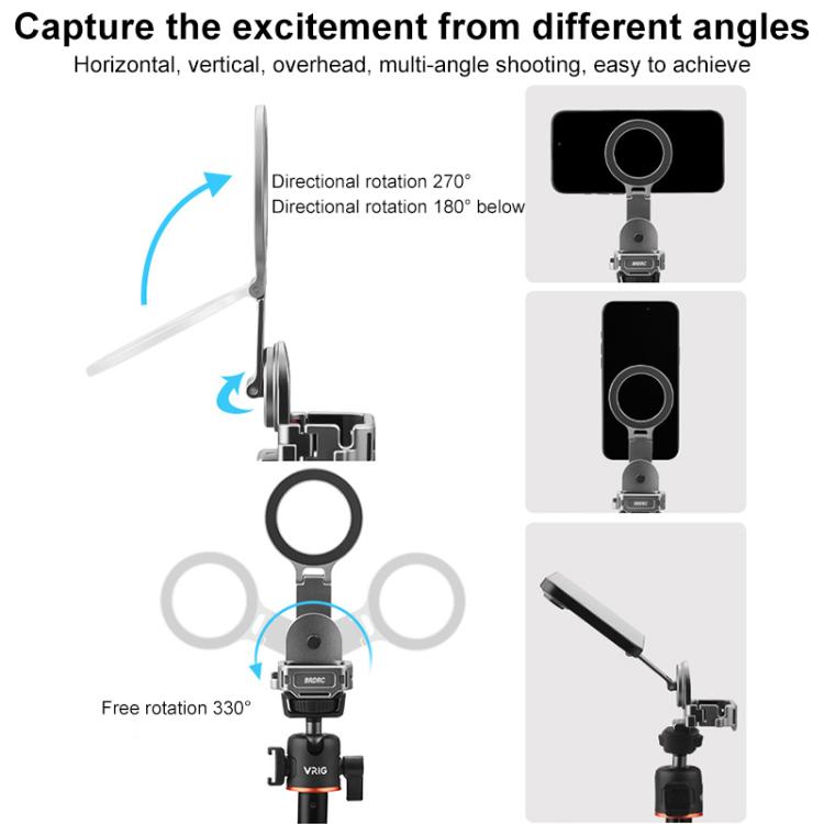 For DJI Osmo Pocket 3 BRDRC Smartphone Teleprompter Stand Desktop Clamp Cold Shoe Extension Mount(Dark Grey) - free shipping - PMC TechLife - Order now!