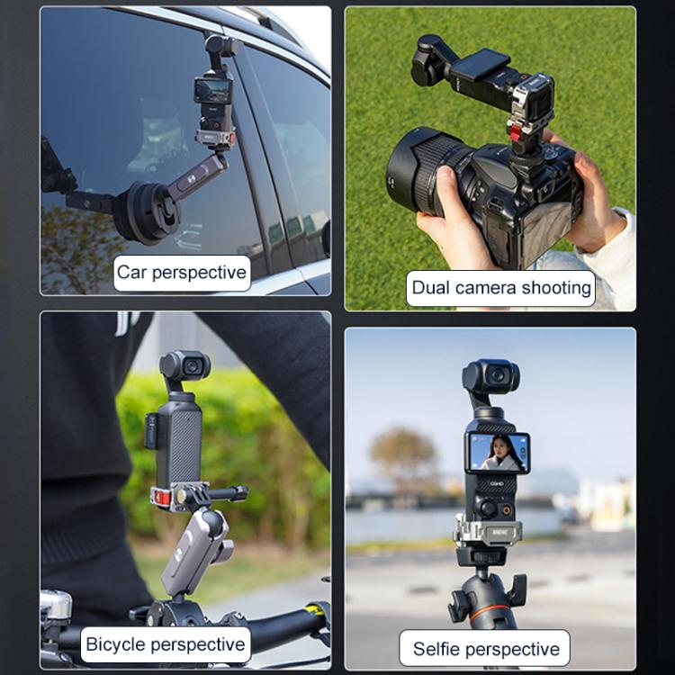 For DJI Osmo Pocket 3 BRDRC Quick Assembly Multi-function Cold Shoe Extension Mount(Dark Grey) - free shipping - PMC TechLife - Order now!