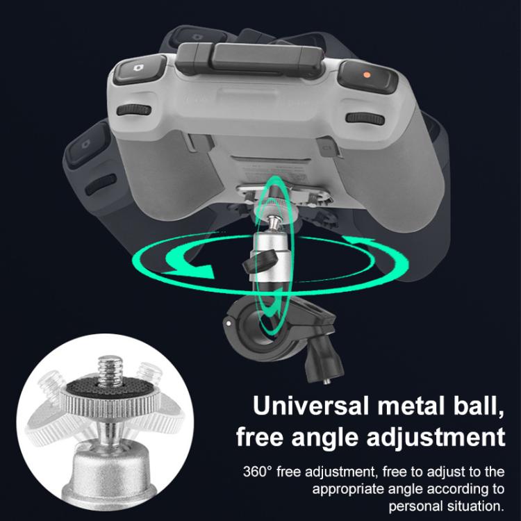 For DJI RC / RC 2 BRDRC Drone Remote Control Adapter Base Bicycle Holder(Black Silver) - free shipping - PMC TechLife - Order now!